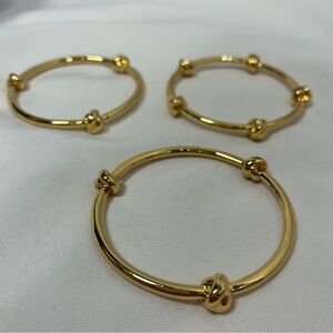 3 Gold Bangle Bracelets Knots Metal Women’s Jewelry